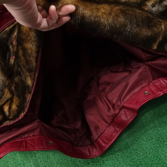 NWT TERRY LEWIS CLASSIC LUXURIES RED LEATHER COAT JACKET WOMENS SIZE M NEW! - Picture 10 of 11